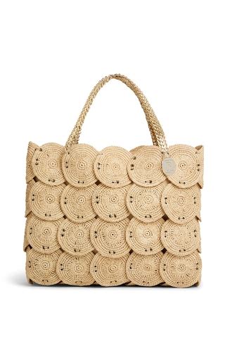 Paco Rabanne Cabas Disc Cotton Raffia Tote Bag One Color Editorialist