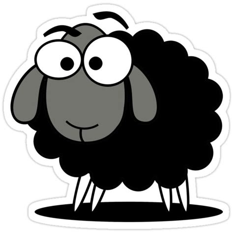 Black Sheep Cartoon Funny T Shirt Sticker Duvet Cover Stickers By