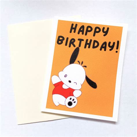 Pochacco Card Sanrio Birthday Card Cute Birthday Card Personalized Card Etsy