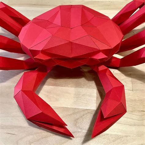 Crab 3d Papercraft Template Paper Crafts Diy Coconut Papercraft