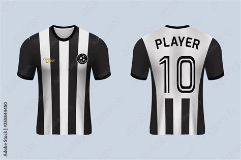 Soccer Jersey Or Football Kit Collection In Black And White Stripes