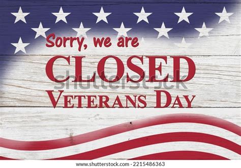 Closed Veterans Day Sign Red White Stock Illustration 2215486363 ...