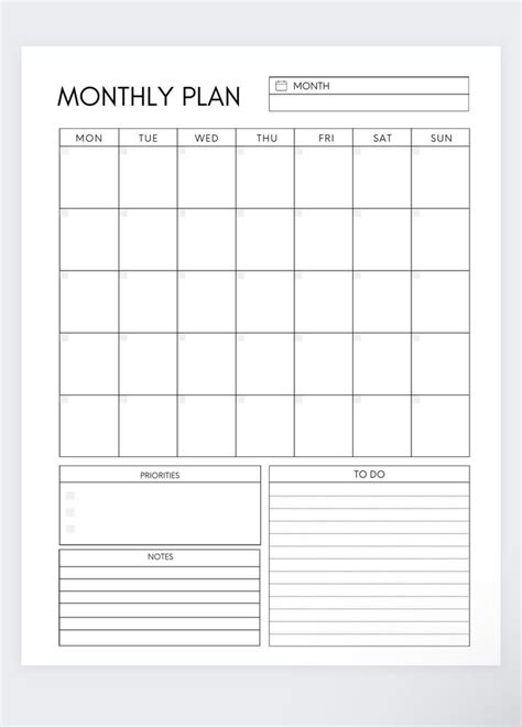 Monthly Plan Monthly Planner Month At A Glance Monthly Tracker Monthly