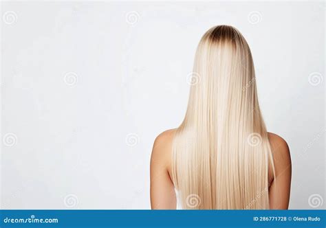 Ai Generative Rearview Shot Of A Young Woman With Long Silky Blonde