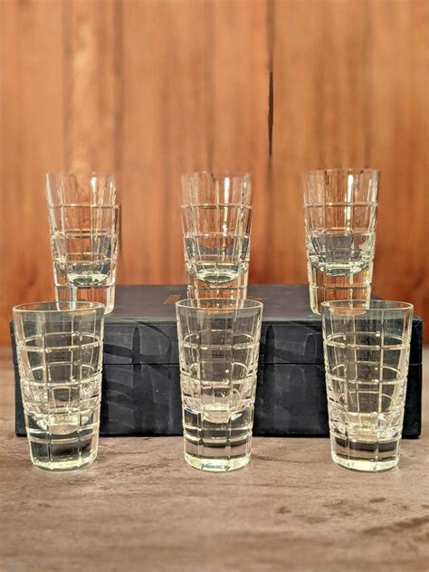 Faberge Metropolitan Crystal Shot Glasses Set Of 6 Nib