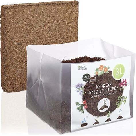 Terreau Coco avec nutriments 3L de terreau Coco de qualité supérieure