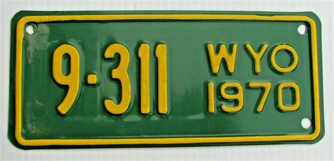 Mint 1970 Wyoming Motorcycle Cycle License Plate 9 311 Wy 70 Low Number Ebay