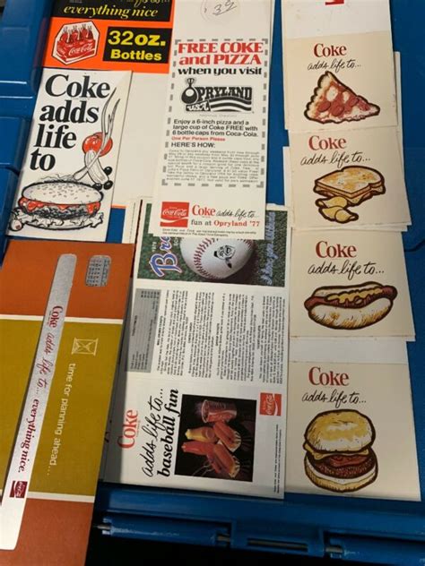 Lot Of Coke Adds Life To Promotion Bottle Topper Calander Misc