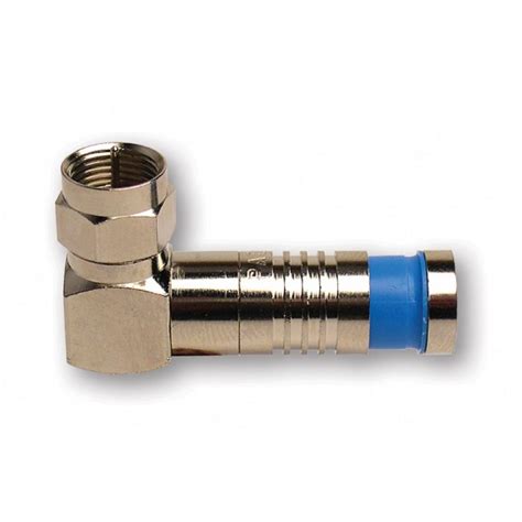 Platinum Tools F Type RG6 Quad Compression Nickel Plated Right Angle SealSmart Coaxial ...