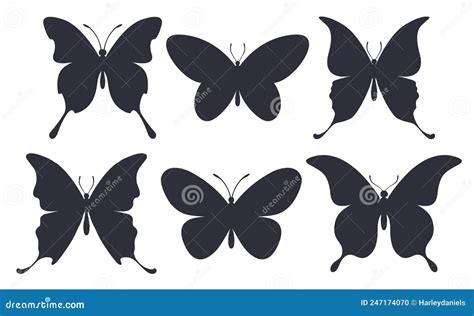 Conjunto Vectorial De Siluetas De Mariposa Ilustraci N Del Vector