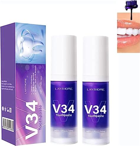 V34 Toothpaste Purple Teeth Whitening Purple Corrector Toothpaste