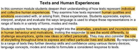 Texts And Human Experiences Guide To Hsc English Common Module