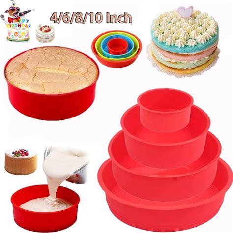 4 6 8 10 Nch Round Cake Mold Silicone Molds For Cakes Nonstick Cake Pan