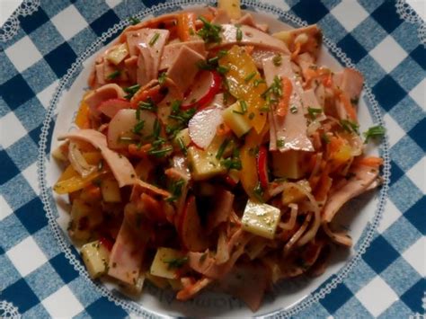 Salate Bunter Leberk Se Salat Mit Orangen Senf Dressing Rezept