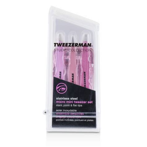 Tweezerman Micro Mini Tweezer Set (Studio Collection) 3pcs+1case, 3pcs ...