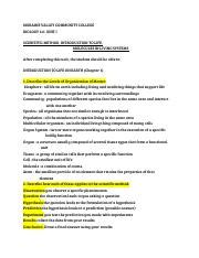 Unit 1 Objectives MORAINE VALLEY COMMUNITY COLLEGE BIOLOGY 111 UNIT I