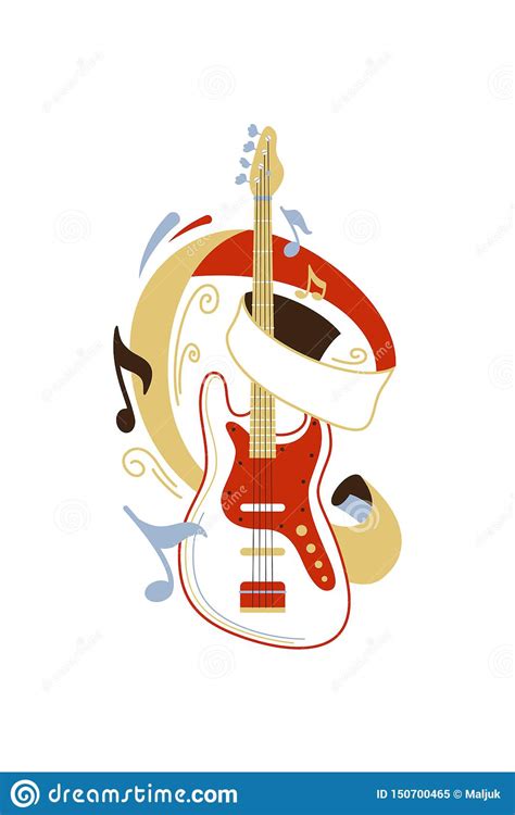 Ejemplo Plano Del Vector De La Guitarra El Ctrica Ilustraci N Del