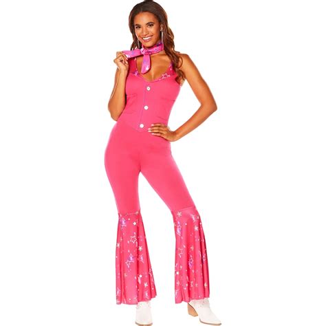 Barbie Movie Cowgirl Adult Womens Halloween Western Jumpsuit Costume ...