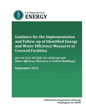 Fillable Online Www1 Eere Energy Guidance For The Implementation And