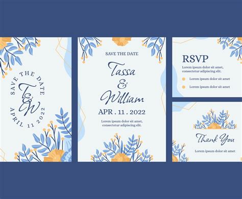 Wedding Invitation Set Vector Art & Graphics | freevector.com