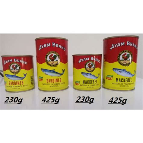 Ayam Brand Sardinesmackerel In Tomato Sauce 230g 425g Shopee Malaysia