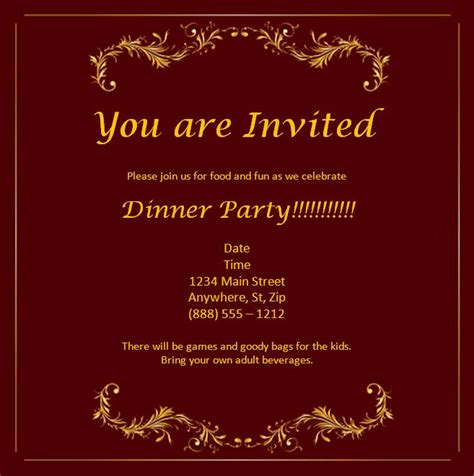 Free Invitation Templates For Word Template Business