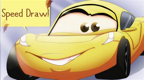 Speed Draw Pixar Cars 3 Cruz Ramirez Youtube