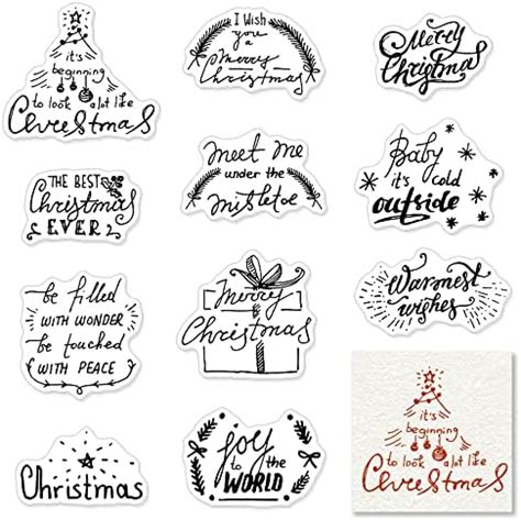 Amazon QISKAII Merry Christmas Blessing Words Clear Stamps For