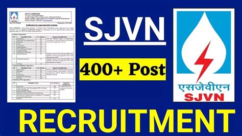 Sjvn Recruitment Notification Out For Post Apply Online