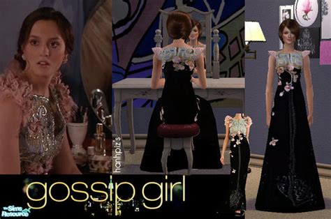 The Sims Resource Gossip Girl Blair Waldorf Embroidery Formal Dress