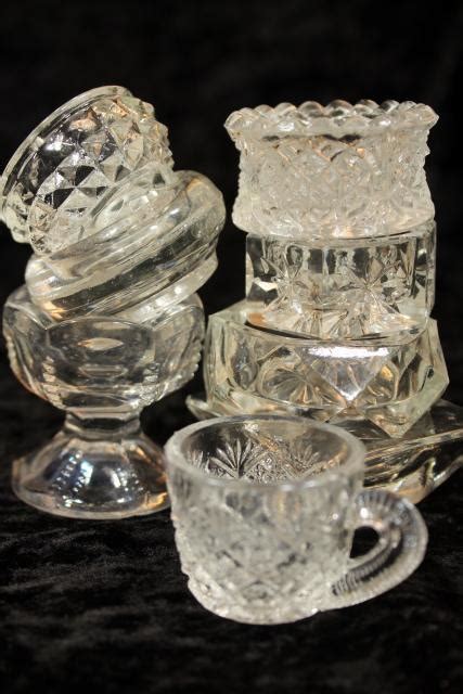 50 Antique And Vintage Pressed Pattern Glass Salt Cellars Salts Dips Dishes