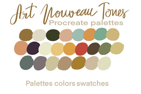 Art Nouveau Tone Palettes Graphic By Pj Fonttein · Creative Fabrica