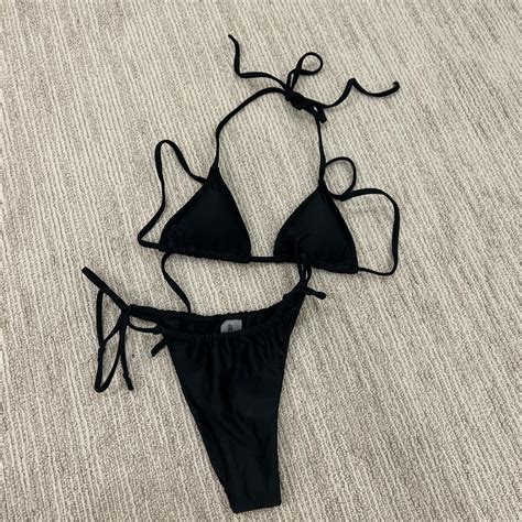 Blackbough Black Bikini Size Xs Top And Bottoms Worn Depop