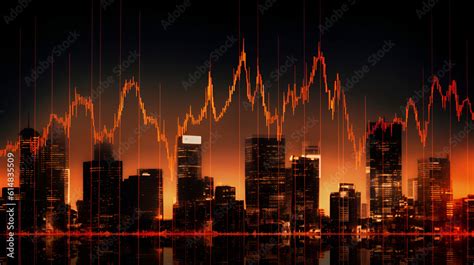 Stock Market Up Down Chart Graphic Concept Image Generative Ai Stock