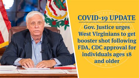 Covid 19 Update Gov Justice Urges West Virginians To Get Booster Shot