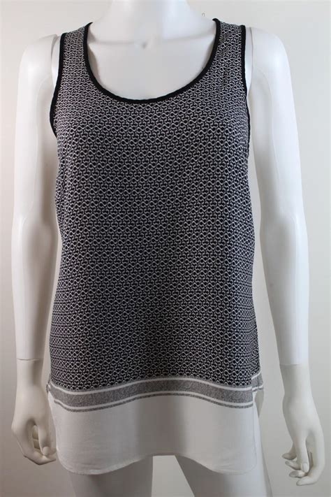 Witchery Black And White Border Print Sleeveless Scoop … Gem