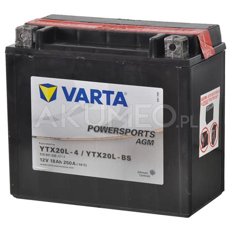 Akumulator Varta Powersports Agm Ytx L Bs V Ah A Prawy Sklep