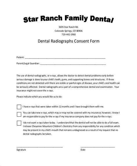 Printable Dental Consent Forms Pdf Printable Forms Free Online