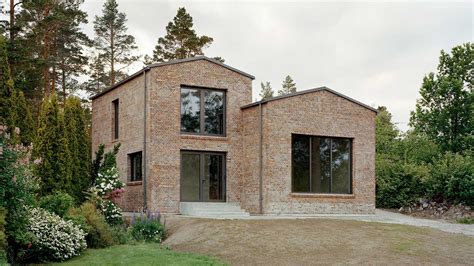 Hermansson Hiller Lundberg Designs Staggered Brick House In Sweden