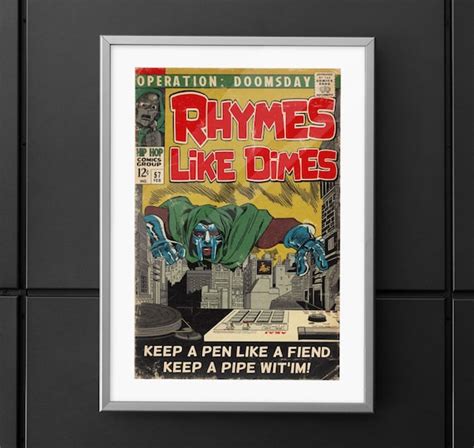 MF Doom Rhymes Like Dimes Hip Hop Comics Art Print/poster - Etsy