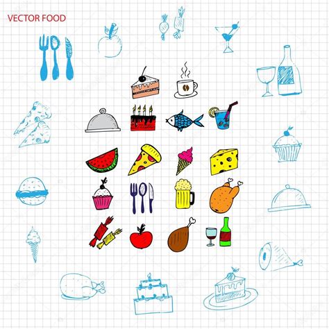 Vector Food Signs Set Stock Vector by ©ClassyCatStudio 26234649