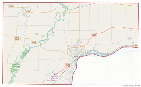 Map of Muscatine County, Iowa - Địa Ốc Thông Thái