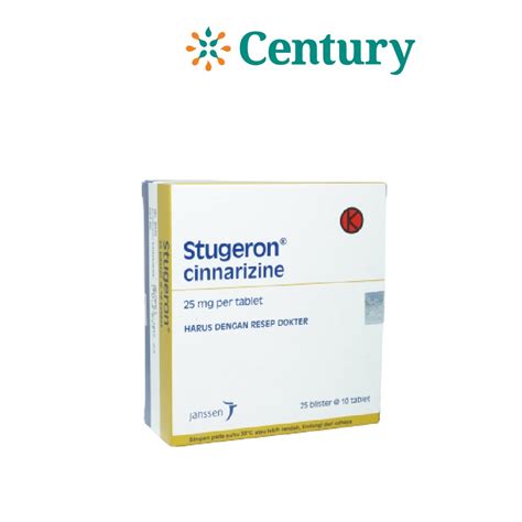 Jual STUGERON 1 BLISTER 10 TABLET CINNARIZINE 25MG VERTIGO PUSING