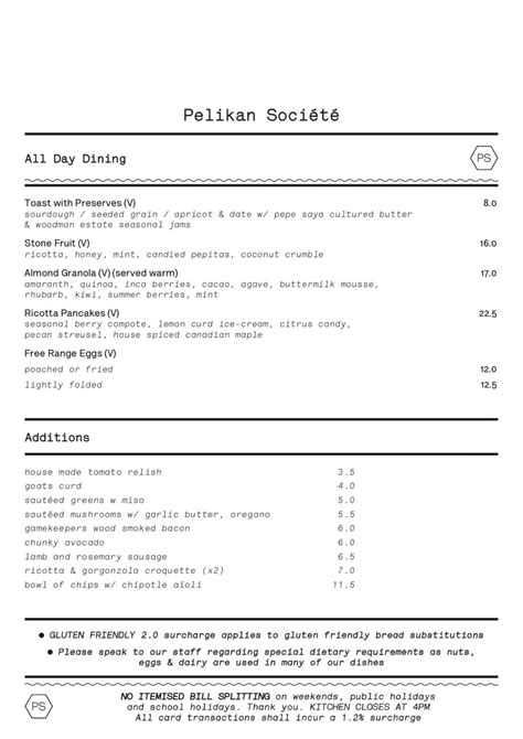 Menu At Pelikan Soci T Restaurant Hastings