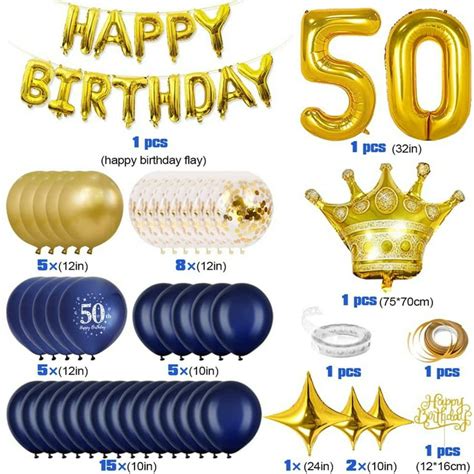 50th Birthday Decorations Men Birthday Party Balloon