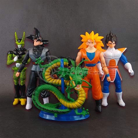 Kit Boneco Dragon Ball Z Action Figure Goku Cell Goku Black Vegeta