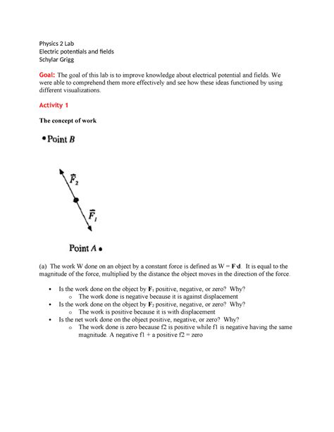 Schylar Grigg Lab Lab Physics Lab Electric Potentials And