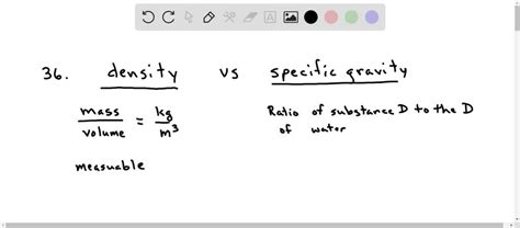 Solved Explain The Difference Between Density And Specific Gravity