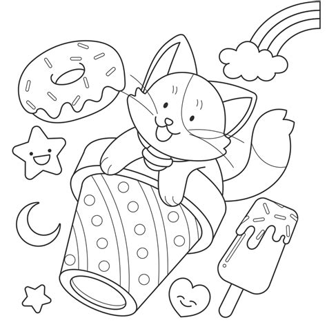 Donut Coloring Pages - Printable - Kids Drawing Hub