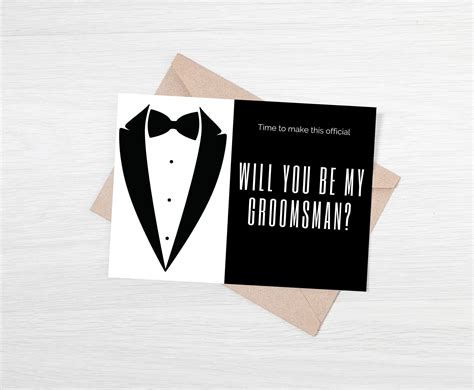 Groomsman Proposal Card Printable Will You Be My Groomsman Card Instant Download Groomsman For